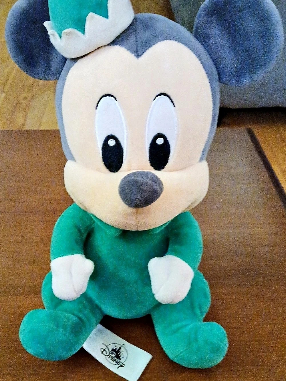 Disney Babies Mickey Mouse Holiday Christmas Plush Green Elf Babies Holiday
